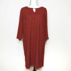 CHICO'S Red Dress Heathered Pattern Shift Dress Size Large or Women's Size 12 🥰